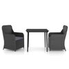 vidaXL Set mobilier de grădină cu perne, 3 piese, negru