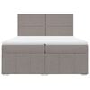 vidaXL Pat box spring cu saltea, gri taupe, 200x200 cm, textil