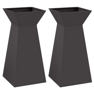 vidaXL Vază pe pilon 2 buc. Negru 35 x 35 x 73 cm Oțel laminat la rece