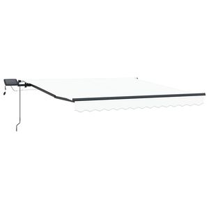 vidaXL Copertină retractabilă Alb 350 x 250 cm Țesătură și Aluminiu