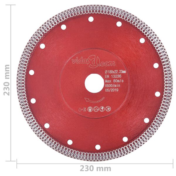 vidaXL Disc diamantat de tăiere cu găuri oțel, 230 mm