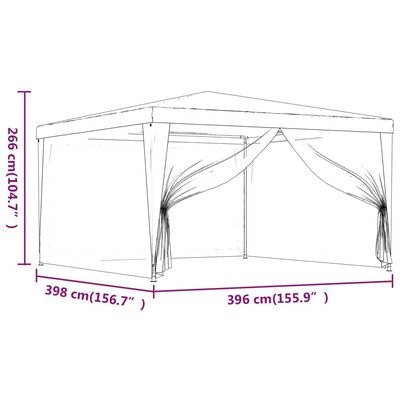 vidaXL Cort de petrecere cu 4 pereți din plasă, antracit, 4x4 m, HDPE