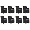 vidaXL Set mobilier de grădină, 9 piese, poliratan