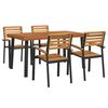 vidaXL Set mobilier de grădină, 5 piese, lemn masiv de acacia și metal