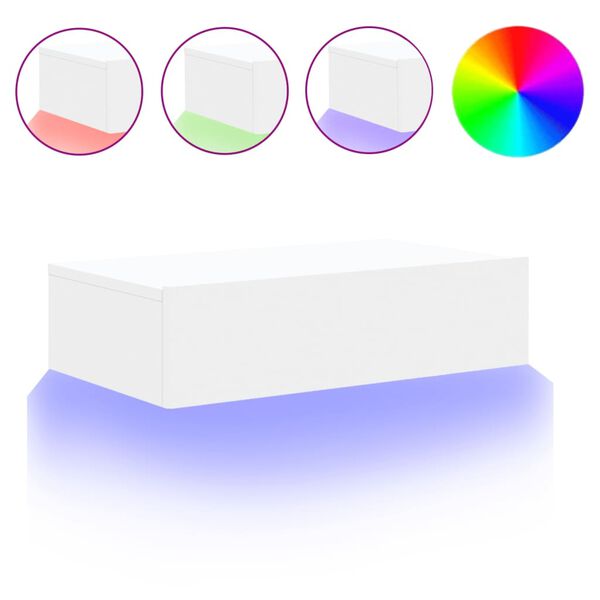 vidaXL Dulap TV cu lumini LED, alb, 60x35x15,5 cm