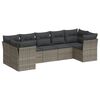 vidaXL Set canapele de grădină, 7 piese, cu perne, gri, poliratan
