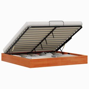 vidaXL Cadru de pat ottoman cu depozitare Maro ceruit 180 x 200 cm