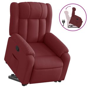 vidaXL Fotoliu rabatabil cu ridicare, roșu vin, material textil