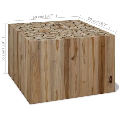 vidaXL Măsuță de cafea, lemn de tec natural, 50 x 50 x 35 cm