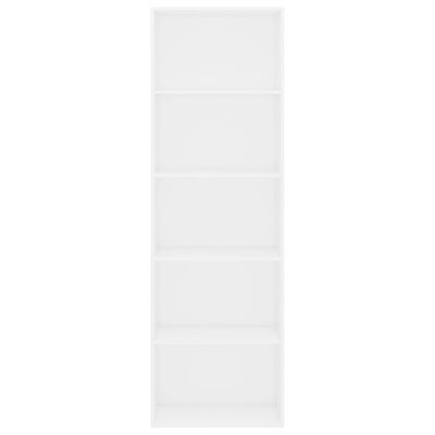 vidaXL Bibliotecă cu 5 rafturi, alb, 60x30x189 cm, PAL