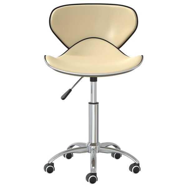 vidaXL Scaune de sufragerie pivotante 4 buc. crem piele artificială