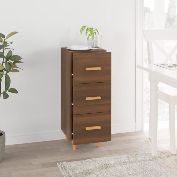 vidaXL Servantă, stejar maro, 34,5x34x90 cm, lemn compozit