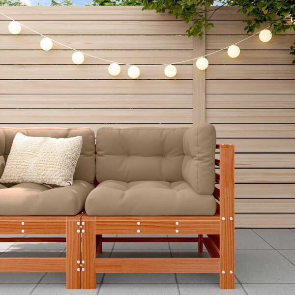 vidaXL Sofa de colț pentru grădină Lemn masiv de pin Maro Ceară