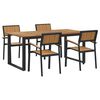 vidaXL Set de masă pentru grădină 5 pcs Negru Lemn Solid de Acacia