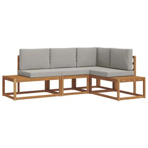 vidaXL Set de canapele de exterior 4 Bucată Gri natural și deschis