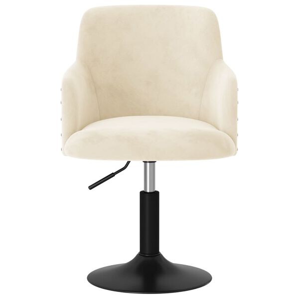 vidaXL Scaune de bucătărie pivotante, 2 buc., crem, catifea