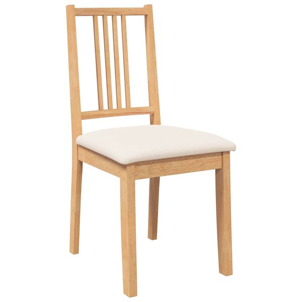 vidaXL Scaune sufragerie cu perne 2 buc cauciuc din lemn masiv natural