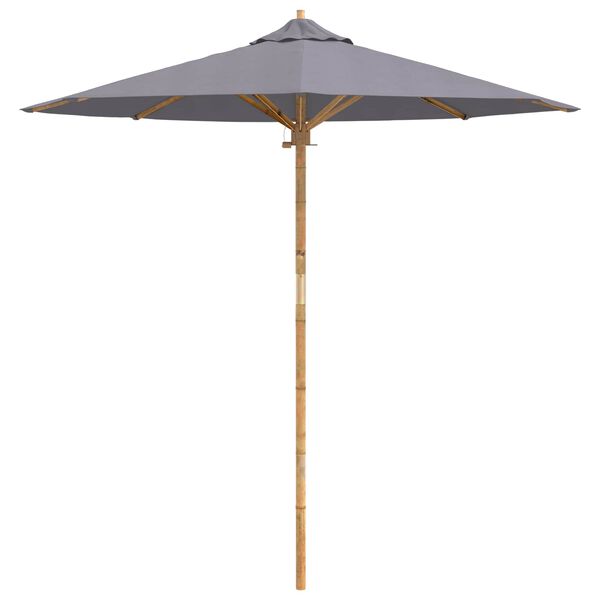 vidaXL Parasol de Grădină Gri &icirc;nchis &Oslash; 270 x 260 cm Bambus