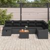 vidaXL Set de canapele pentru grădină cu pernă 9 pcs Negru Rattan poli