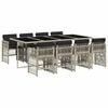 vidaXL Set mobilier grădină cu perne, 9 piese, gri deschis, poliratan