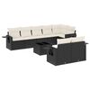vidaXL Set mobilier de grădină cu perne, 9 piese, negru, poliratan