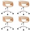 vidaXL Scaune de sufragerie pivotante 4 buc. crem piele artificială