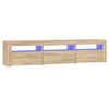 vidaXL Comodă TV cu lumini LED, stejar sonoma, 180x35x40 cm