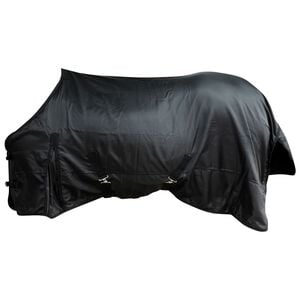 vidaXL Covor dublu cu chingi ,negru,125cm