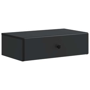 vidaXL Masă laterală montată pe perete Negru 59 x 34,5 x 17 cm