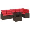 vidaXL Set de canapele pentru grădină cu pernă 7 pcs Maro Rattan poli