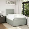 vidaXL Pat box spring cu saltea, gri deschis, 120x190 cm, catifea