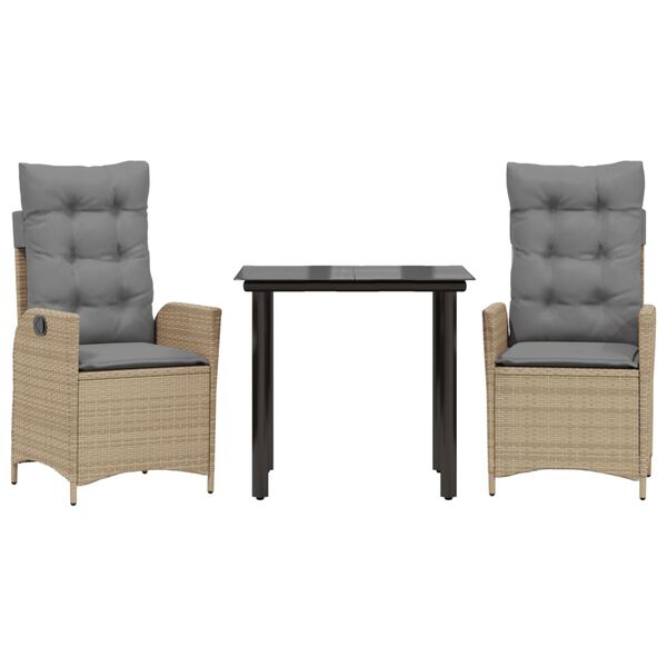 vidaXL Set mobilier de grădină cu perne, 5 piese, bej, poliratan