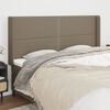 vidaXL Tăblie de pat cu aripioare gri taupe 203x16x118/128 cm textil