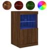 vidaXL Servantă cu lumini LED, stejar maro, 41x37x67 cm