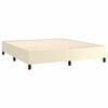 vidaXL Pat box spring cu saltea, crem, 180x200 cm, piele ecologică