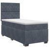 vidaXL Pat boxspring cu saltea Gri &icirc;nchis 90 x 200 cm Catifea