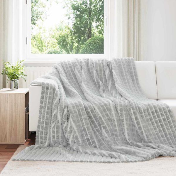 vidaXL Pătura de aruncat Gri 240 x 220 cm Molton