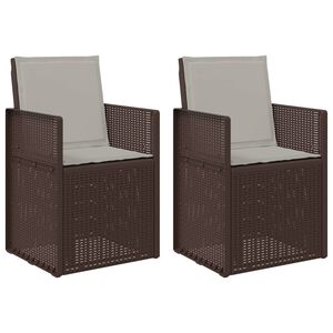 vidaXL Scaune de Dining pentru Grădină 2 pcs Maro și gri deschis PP
