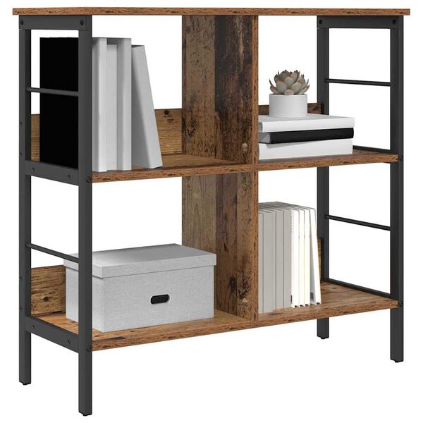 vidaXL Raft pentru cărți Lemn Vechi 82 x 32 x 79 cm Lemn compozit