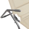 vidaXL Șezlong pliant, 2 buc. crem textilenă/oțel vopsit electrostatic