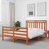 vidaXL Cadru de pat cu headboard Maroniu cerat 150 x 200 cm