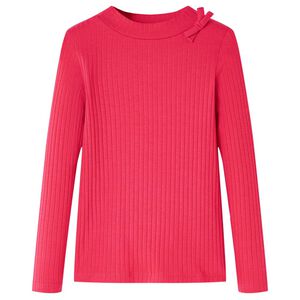 vidaXL Tricou pentru copii cu m&acirc;neci lungi, roz aprins, 104