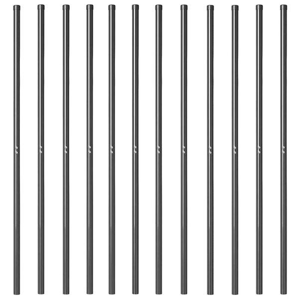 vidaXL Stâlpi de Gard 12 pcs Gri Oțel vopsit în pulbere