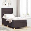 vidaXL Pat cu arcuri cu saltea cu headboard Maro 90 x 200 cm țesătură