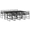 vidaXL Set mobilier de grădină cu perne, 9 piese, negru, poliratan