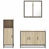 vidaXL Set mobilier de baie, 3 piese, stejar sonoma, lemn prelucrat