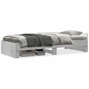 vidaXL Cadru de pat, gri beton, 75x190 cm, lemn prelucrat