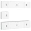 vidaXL Set dulap TV, 7 piese, alb, lemn prelucrat