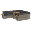 vidaXL Set canapele grădină perne 11 piese, gri, poliratan/lemn acacia
