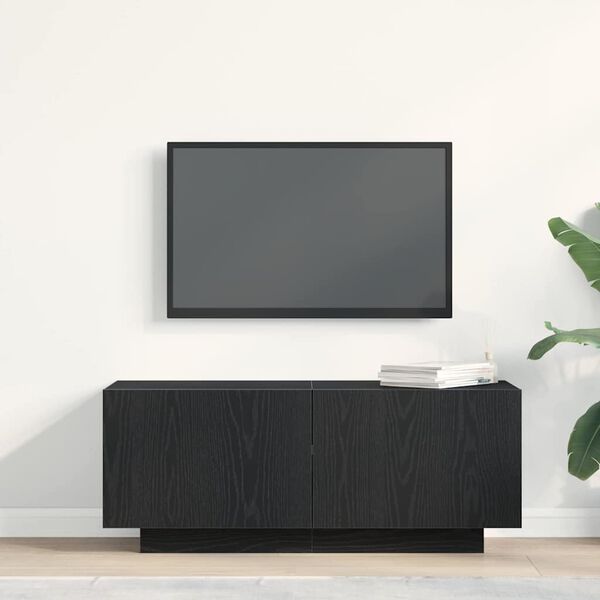 vidaXL Cabinet TV Stejar Negru 100 x 35 x 40 cm Lemn compozit